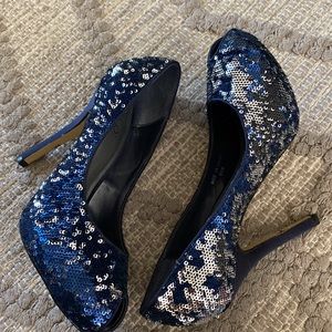 RSVP Blue/silver sequins shoes size 6.5